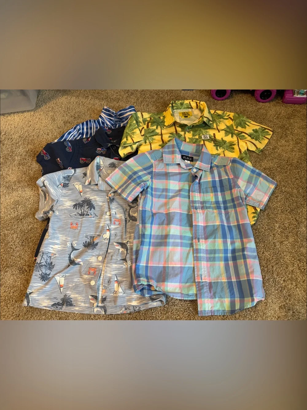 Boys Short-Sleeve Button-Up Shirts- Lot of 5